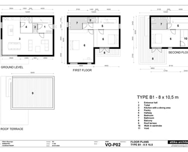 Type B1 floor plans