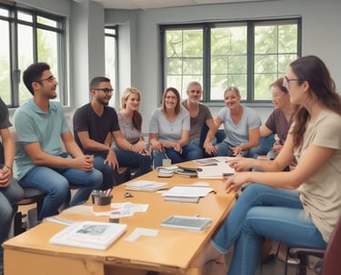 A warm, inviting living space with natural light and comfortable seating.