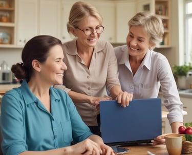 A group of adults engaged in a joyful community activity outdoors.