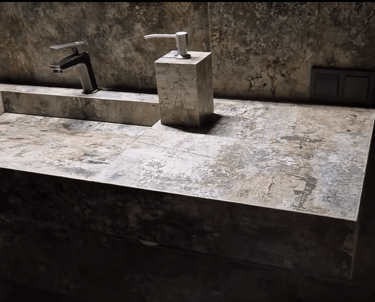 Kriauklė iš akmens masės plytelių