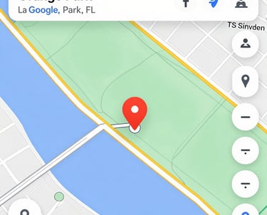 Map of Orange Park with location pins highlighting local businesses optimized for search.