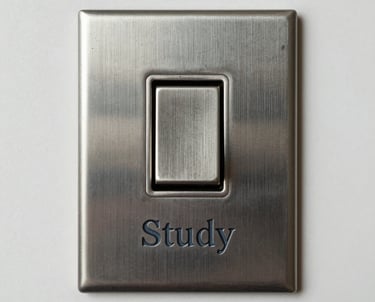 a metal switcher with the word study written on it