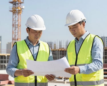 A professional advisor reviewing insurance documents with a client in a bright office.