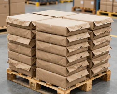 Pallet supply of kraft paper mailers for wholesale packaging