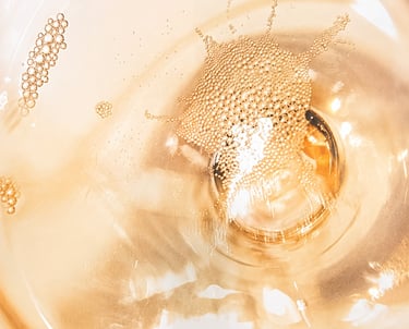 Inside of a champagne glass