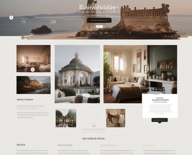 A sleek, modern online boutique homepage with elegant product displays and soft pastel colors.