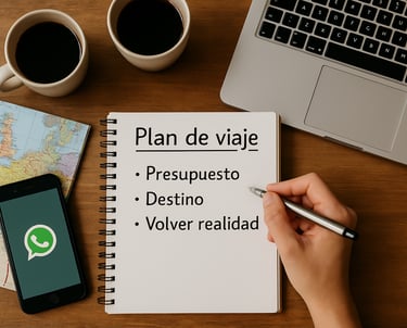 Material de planificación de viaje usado en las asesorías personalizadas de Paseando Ando Travel.