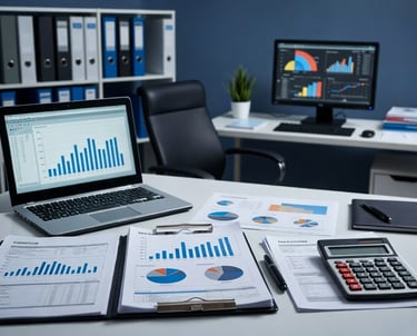 graficos y sistemas que indican contabilidad, finanzas y tributario