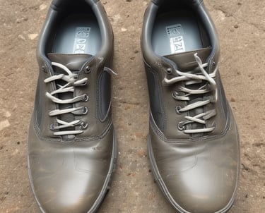 A delivery person picking up laundry bags from a customer's doorstep.