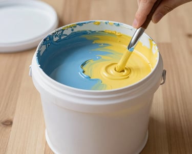 A freshly painted modern house exterior with clean lines and neutral colors.