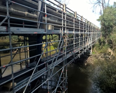 Tom's Bridge Scaffold for Sewer replacement