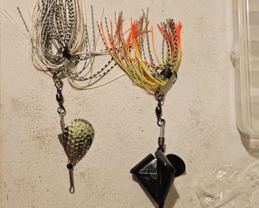 Custom spinner and buzz baits with skirts