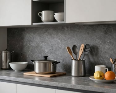 cozinha moderna com varios utensilios