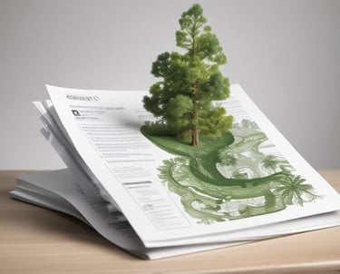 Industrial researchers examining machinery and data reports in a factory setting.