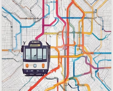 A dynamic collage showing a metro train, tram, light rail, and RRTS in motion across a cityscape.