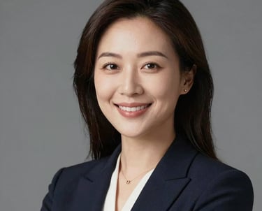 A professional headshot of a female hospitality expert in business attire, smiling warmly against a minimalist background. Global B2B corporate style.