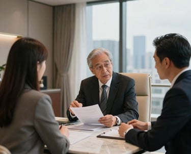 Elegant modern home exterior with warm lighting at dusk.
