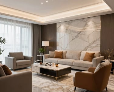 Elegant modern home exterior with warm lighting at dusk.