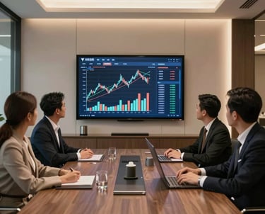 Elegant modern home exterior with warm lighting at dusk.