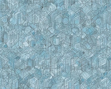 Mosaic in blue and grey representing system design