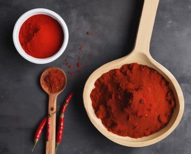 Close-up of vibrant turmeric, red chili, and coriander spices arranged in rustic bowls.