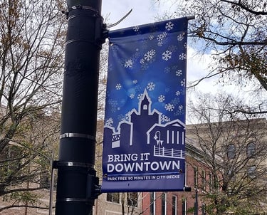 Pole Banners installed and printed