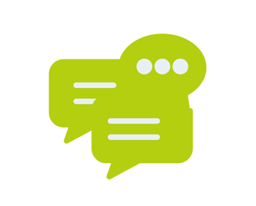 Communication icon for client support and updates