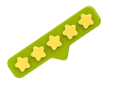 5-star rating 3D icon for client satisfaction and reviews