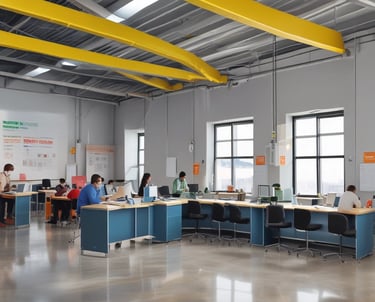 A safety training session in a workplace setting.