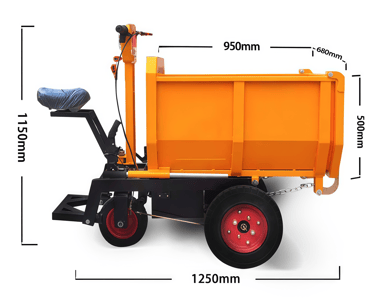 Electric Mini Dumper Tricycle-U shape 3 in 1