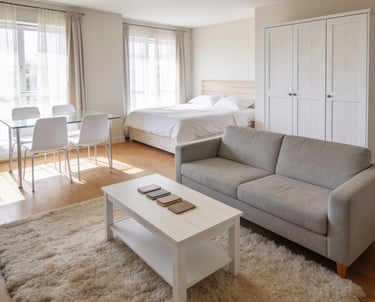 czysciutkie wnetrze airbnb