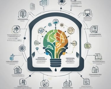 A professional integrating CRM software on a laptop with multiple connected devices.