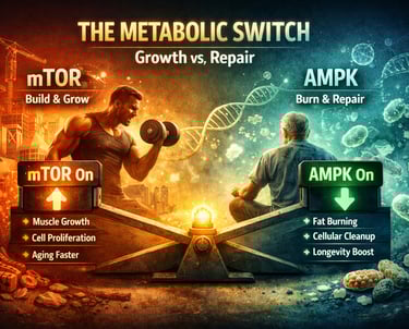The AMPK–mTOR Switch: Why Your Body Can’t Burn Fat and Build Muscle at the Same Time