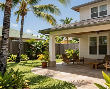 Concrete patio poured for homeowner in Kapolei