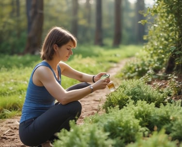 A colorful plate with balanced healthy foods including vegetables, fruits, and grains.