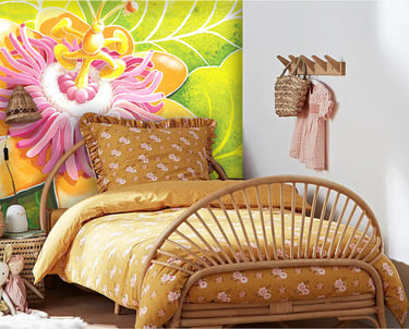 Papier peint pour chambre petite fille thème passiflore