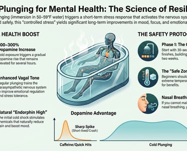 Cold Plunging for mental health infographic 