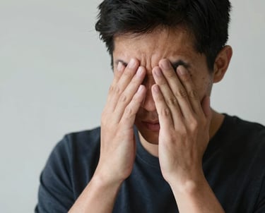 A calm, modern clinic room with neurology equipment and soothing blue accents.
