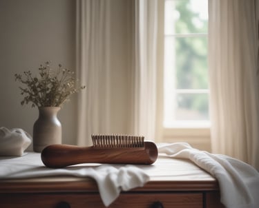 A steaming cup of herbal tea beside a vintage apothecary jar on a wooden table.