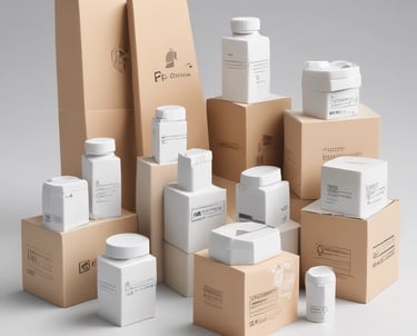 Close-up of a high-quality medicine carton printed on bleach card with vibrant colors and sharp details.