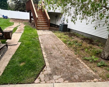 yard cleanup service removing leaves and debris