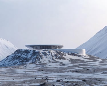 An image of an Arctic home built off grid in this extreme climate.