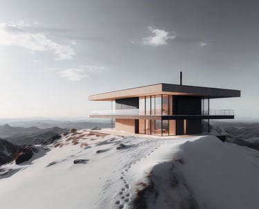 An image of an Arctic home built off grid in this extreme climate.