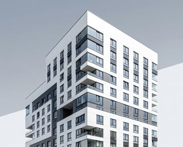 An image of a 3D apartment building model.