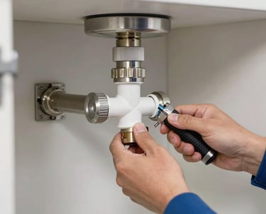 A warm photo of three generations of the Dharmapuri Engineering Agencies family standing proudly in front of their store.