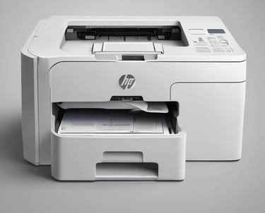 Technician carefully repairing a modern office printer with precision tools.