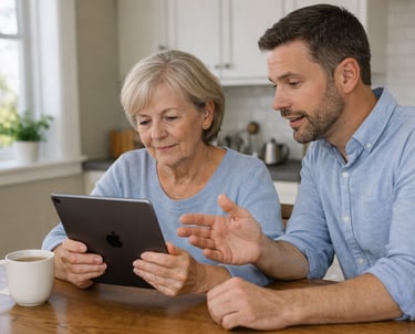 Cyber safety consultation helping client secure tablet and device settings