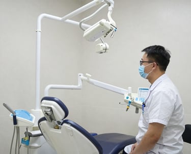 Image showing a professional clinic website interface with appointment integration and warm white background.