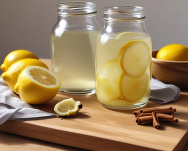 A cozy kitchen scene with fresh ingredients and a laptop showing recipe