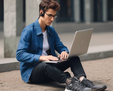 A young player filling out an online application form on a laptop with a ping pong paddle nearby.